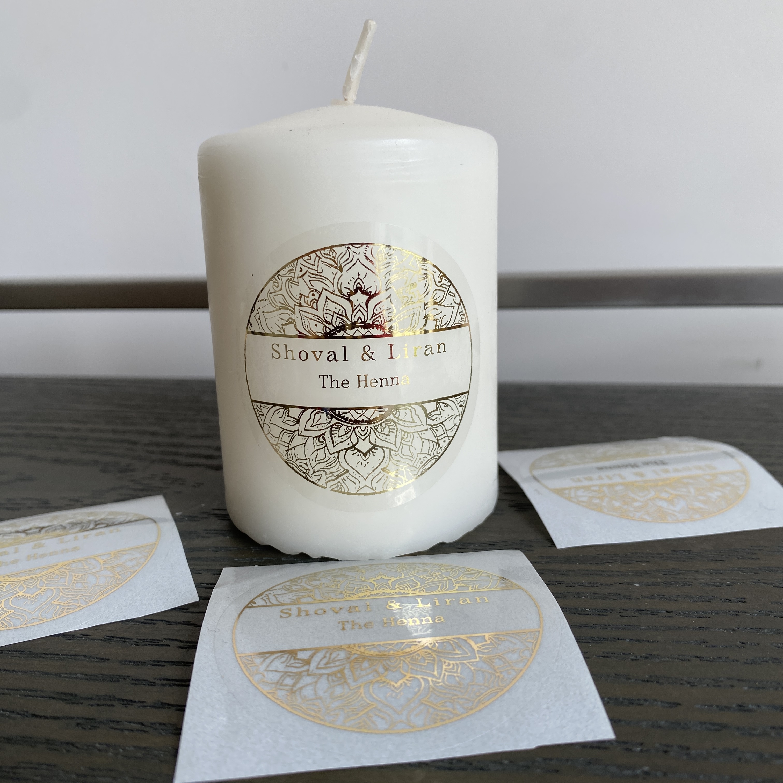 Personalised Candle Label - Custom henna day candle stickers Favors