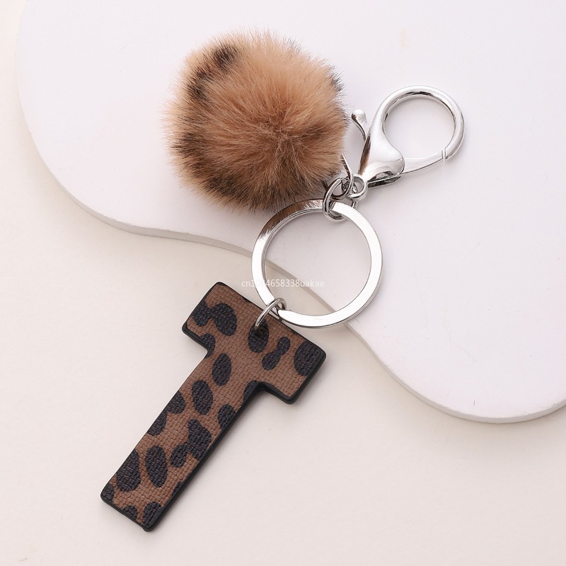 Fashion Leopard English Alphab - Monogram Keychain Leather のレビューと価格