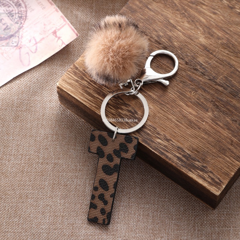 Fashion Leopard English Alphab - Monogram Keychain Leather のレビューと価格