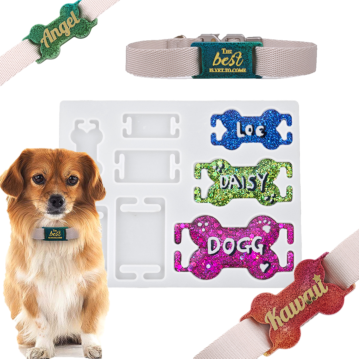 DIY Cat Dog ID Tag Silicone Mo - Name Necklace Custom のレビューと価格