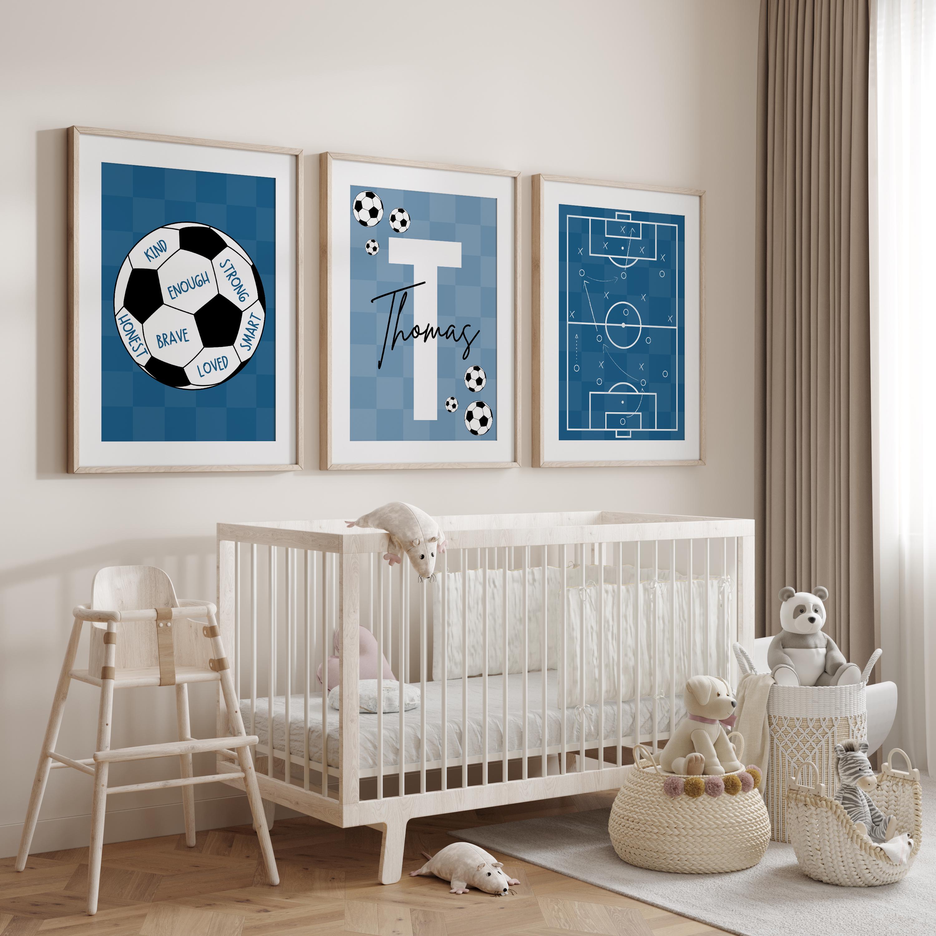 Custom Soccer Wall Art Set Aff - Personalized Name Box のレビューと価格