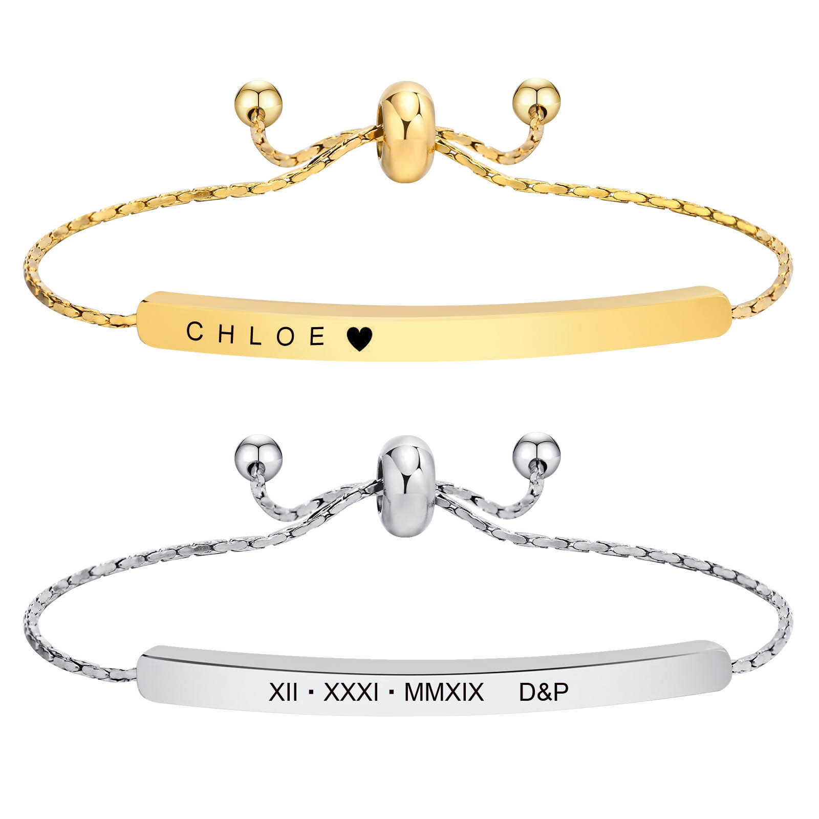 Personalized Engraved Bar Brac - Coordinates Bracelet のレビューと価格