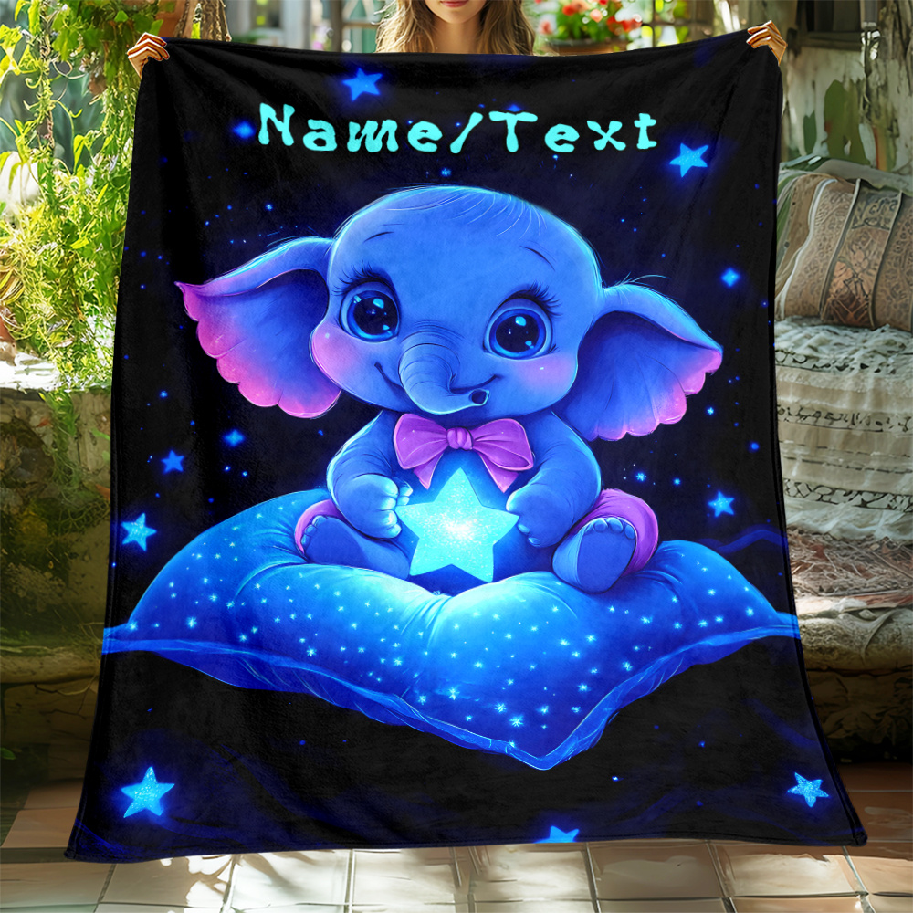Personalized Cute Blue Elephan - Custom Night Sky のレビューと価格