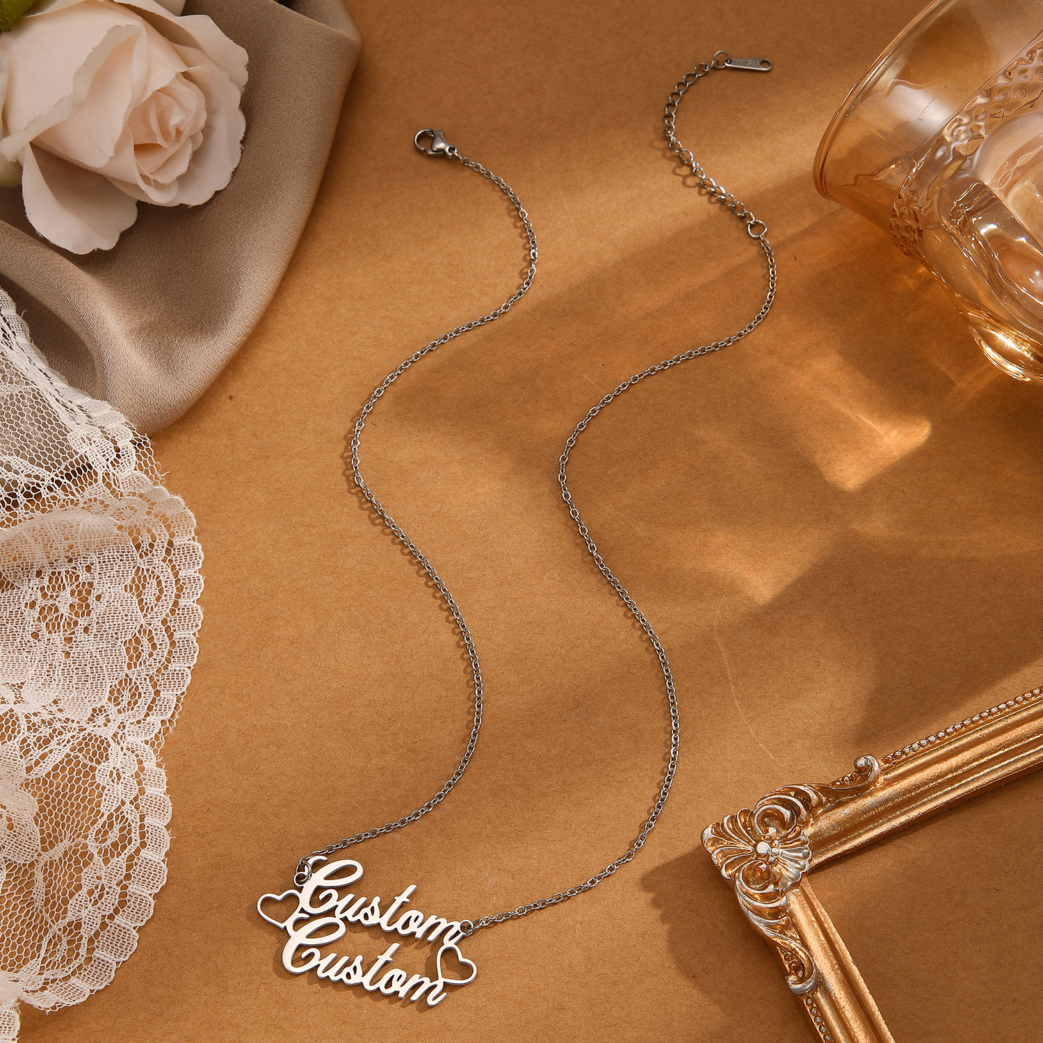 1pc Stainless Steel Customized - Name Necklace Custom のレビューと価格