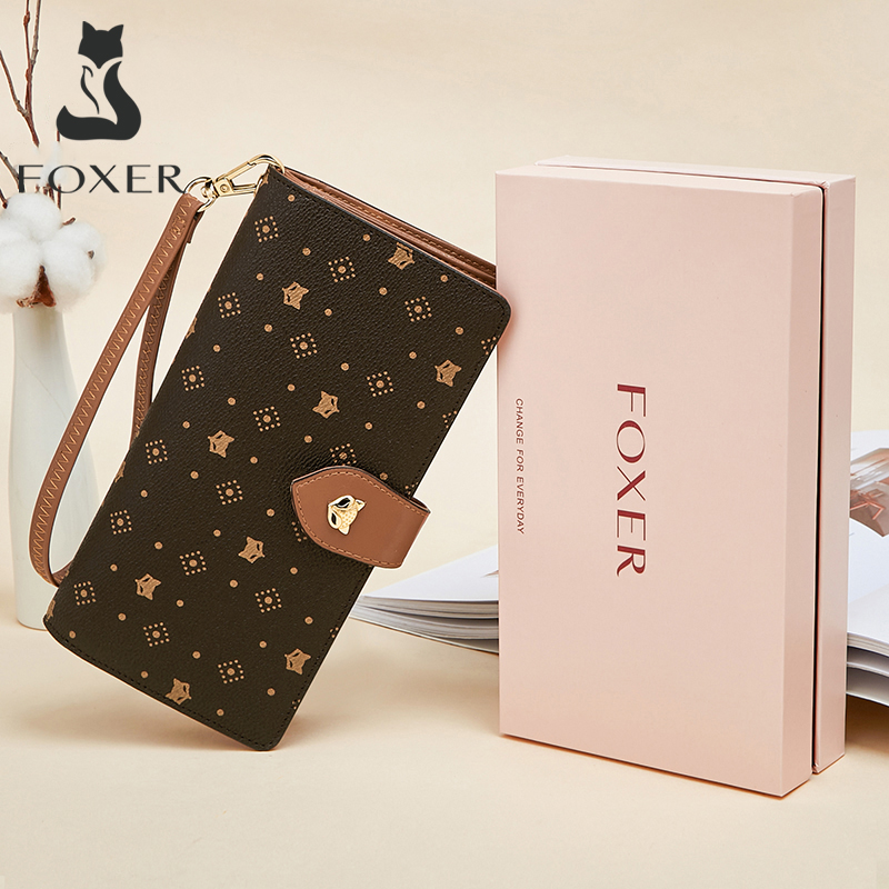 FOXER Women Long Wallet Card & - Monogram Keychain Leather のレビューと価格