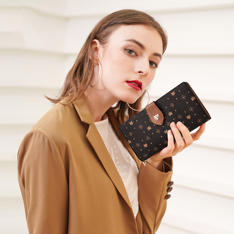 FOXER Women Long Wallet Card & - Monogram Keychain Leather のレビューと価格