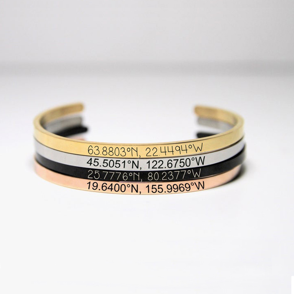 Customized Personalized 4mm Wi - Coordinates Bracelet のレビューと価格