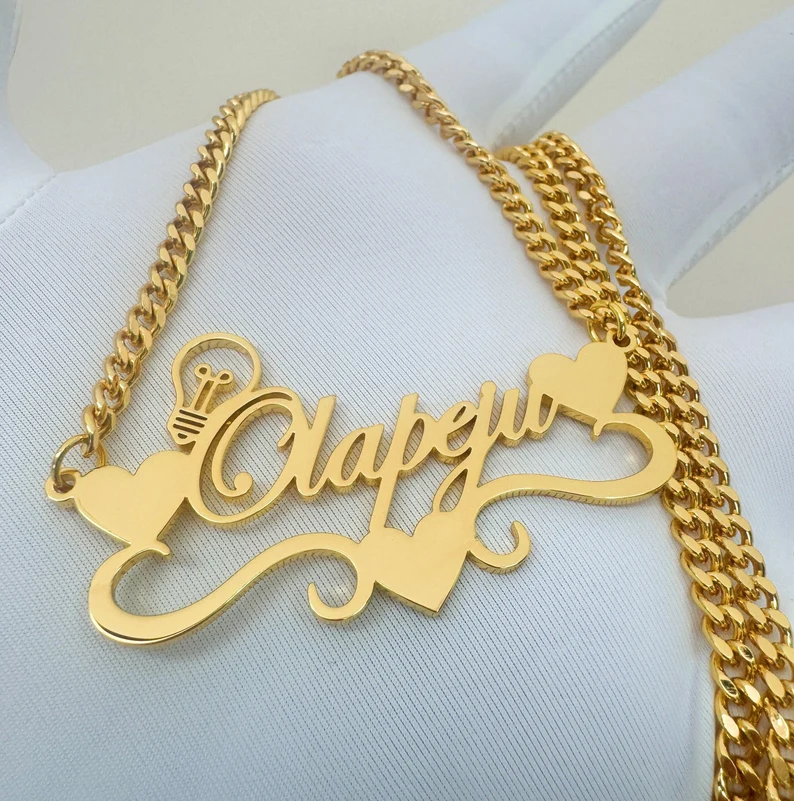Handcrafted Gold Color Name Ne - Name Necklace Custom のレビューと価格