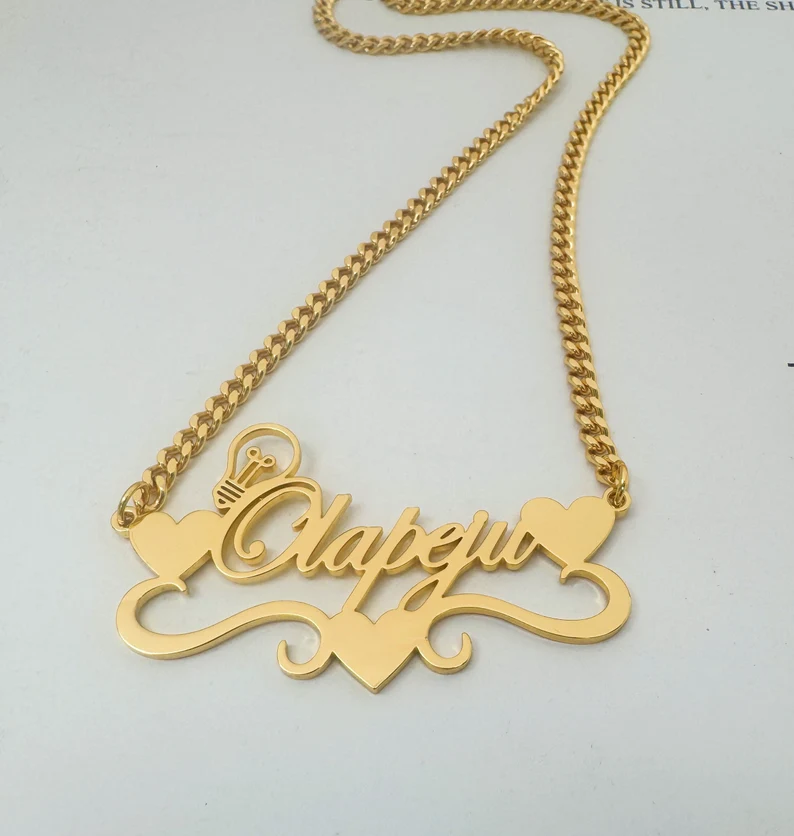 Handcrafted Gold Color Name Ne - Name Necklace Custom のレビューと価格
