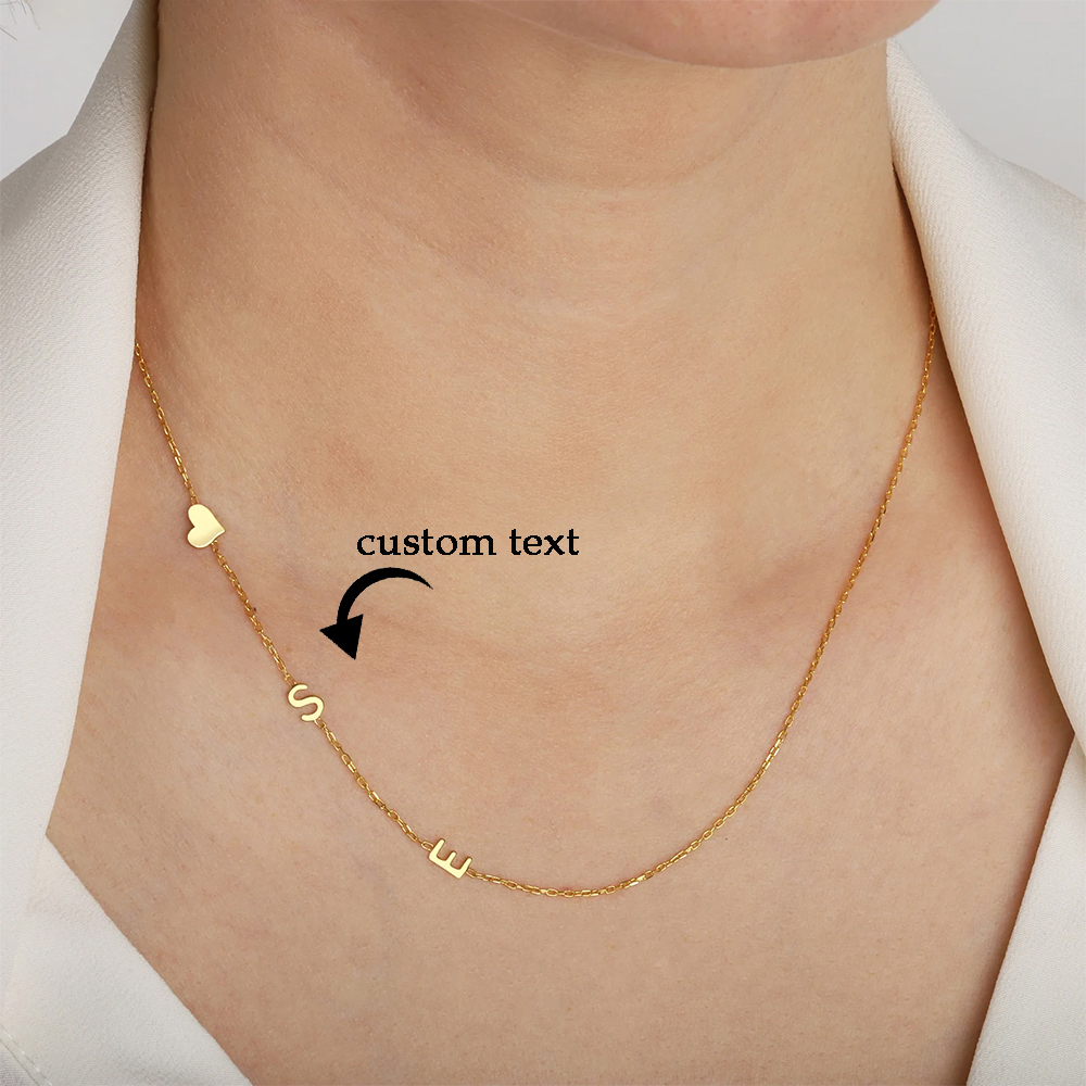 Custom Heart Sideways Letter I - Name Necklace Custom のレビューと価格