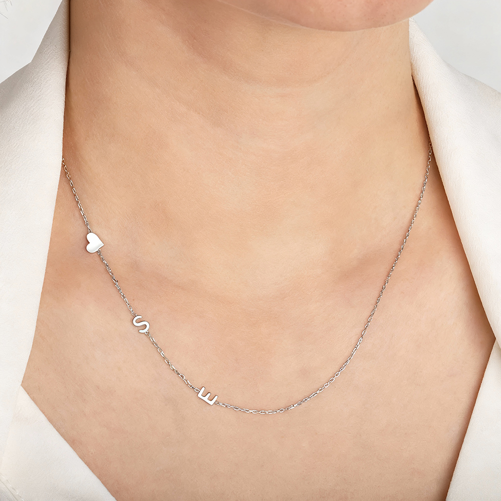 Custom Heart Sideways Letter I - Name Necklace Custom のレビューと価格