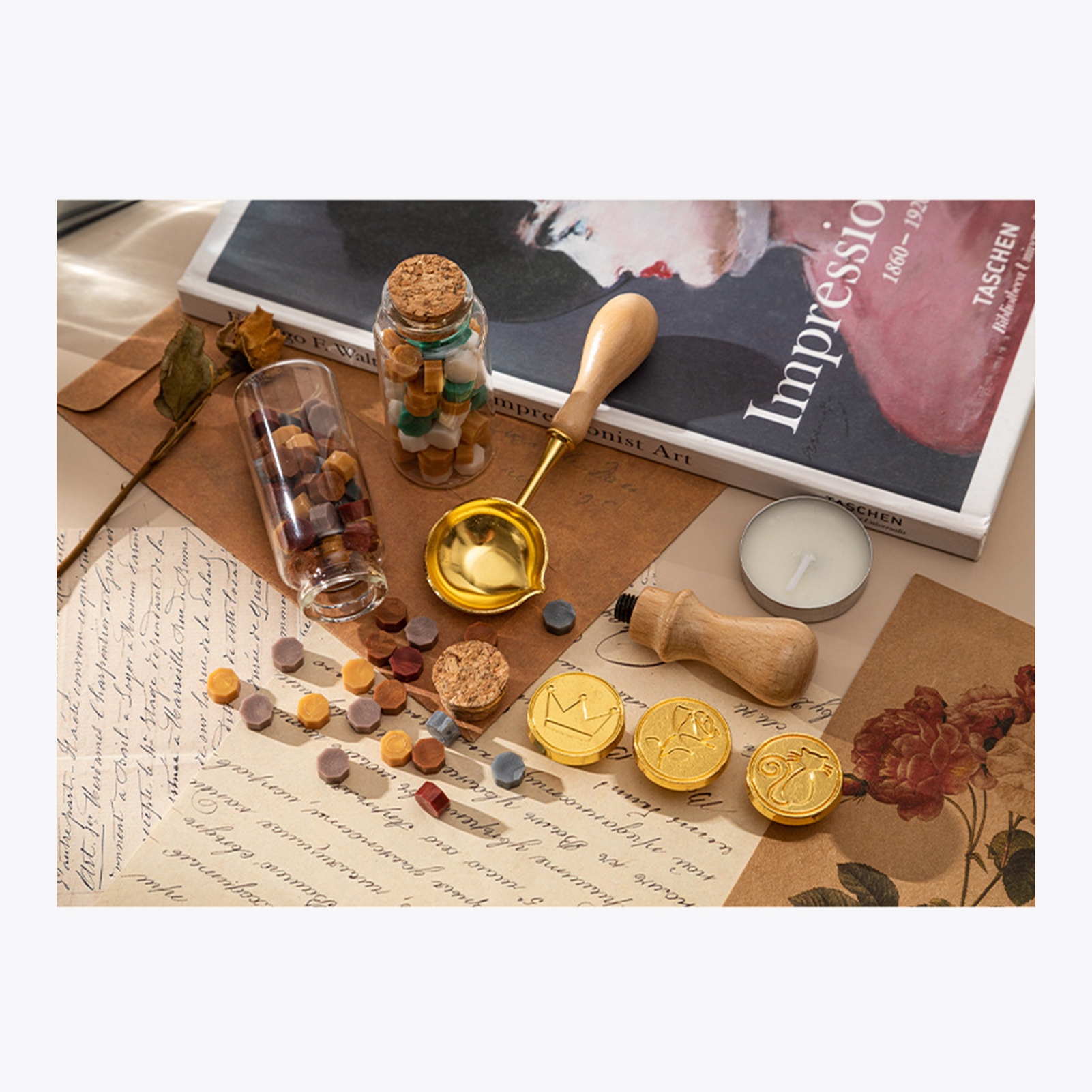 【HOT】Wax Seal Stamp Kit with 3 - Wax Seal Letter Kit のレビューと価格
