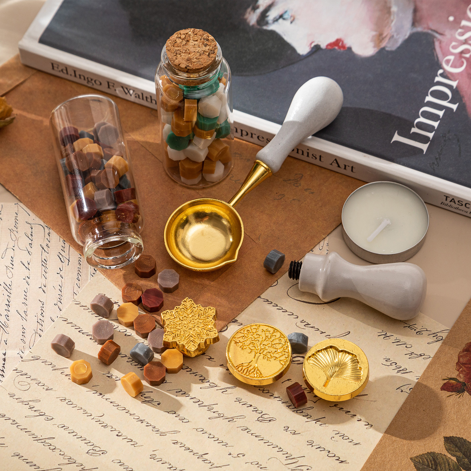 【HOT】Wax Seal Stamp Kit with 3 - Wax Seal Letter Kit のレビューと価格