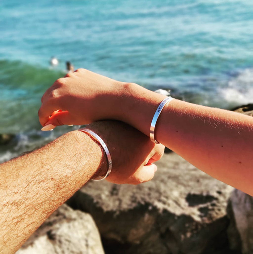 Custom Phrase Cuff Bracelets f - Coordinates Bracelet のレビューと価格