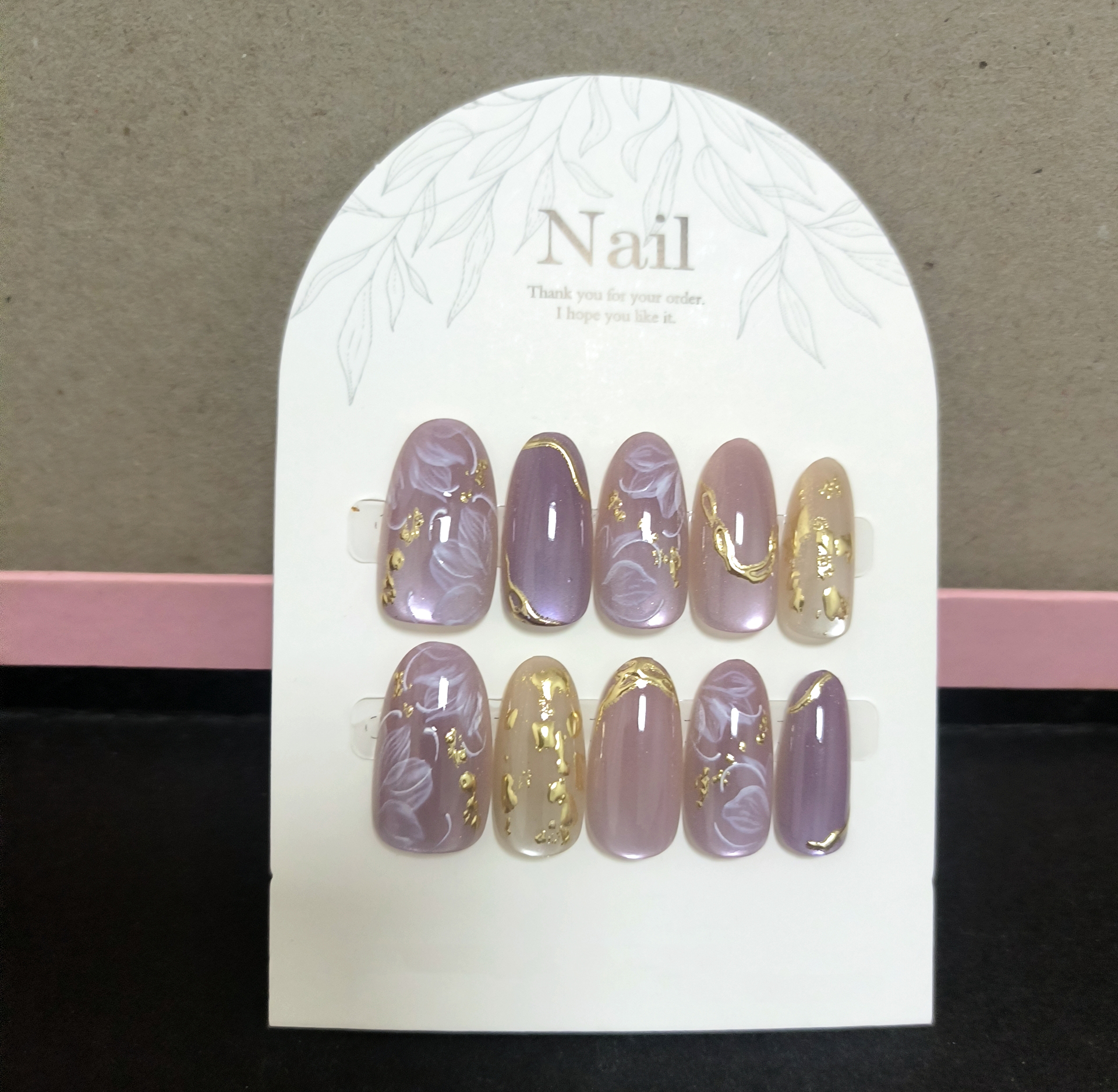 10pcs Handmade Press On Nails  - Pressed Flower Art のレビューと価格