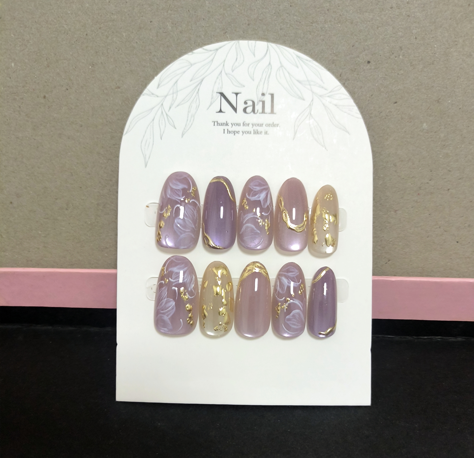 10pcs Handmade Press On Nails  - Pressed Flower Art のレビューと価格