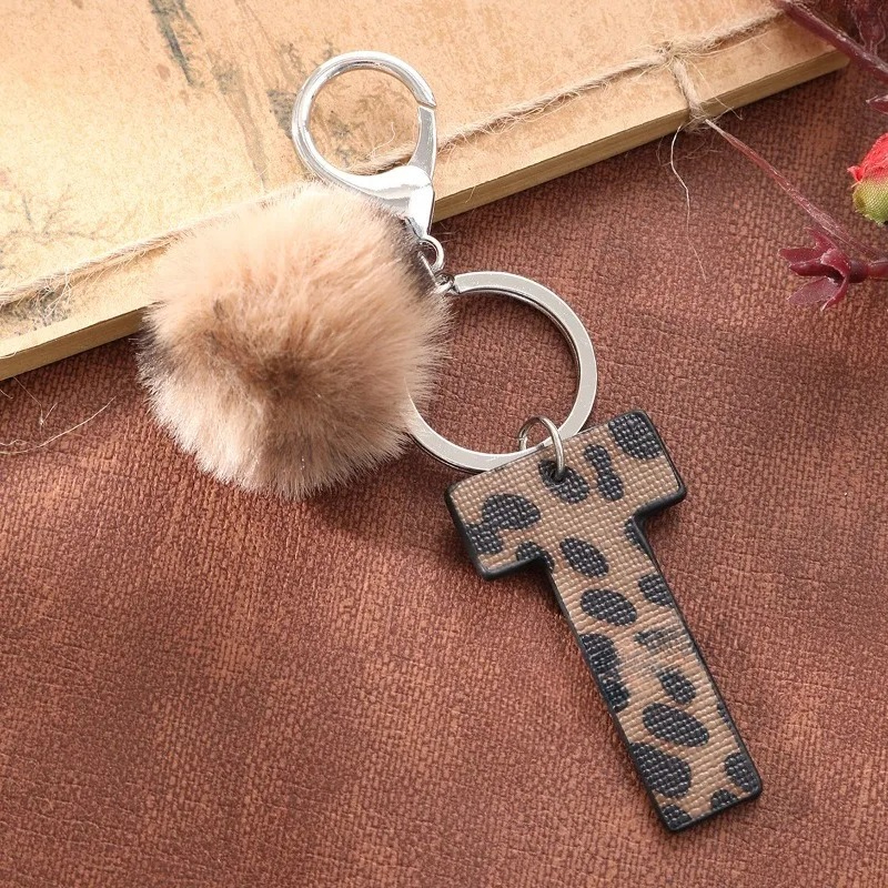 A-M Fashion Leopard Alphabet A - Monogram Keychain Leather のレビューと価格