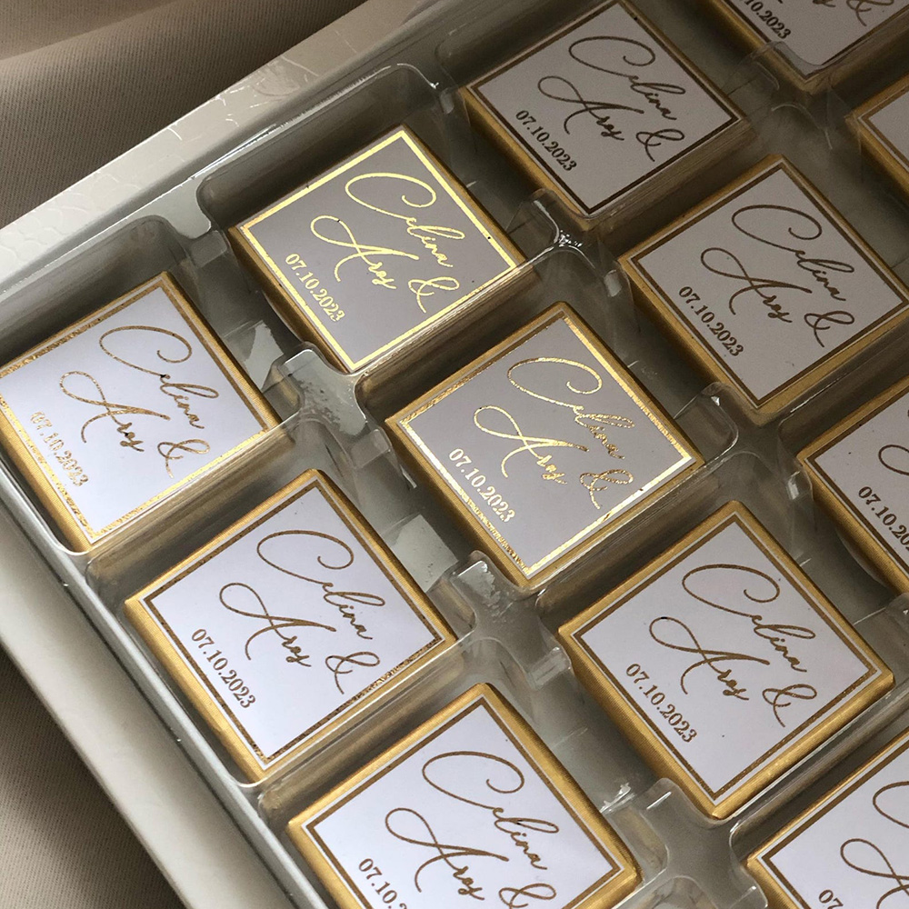 50pcs Wedding Chocolate Packin - Personalised Candle Label のレビューと価格