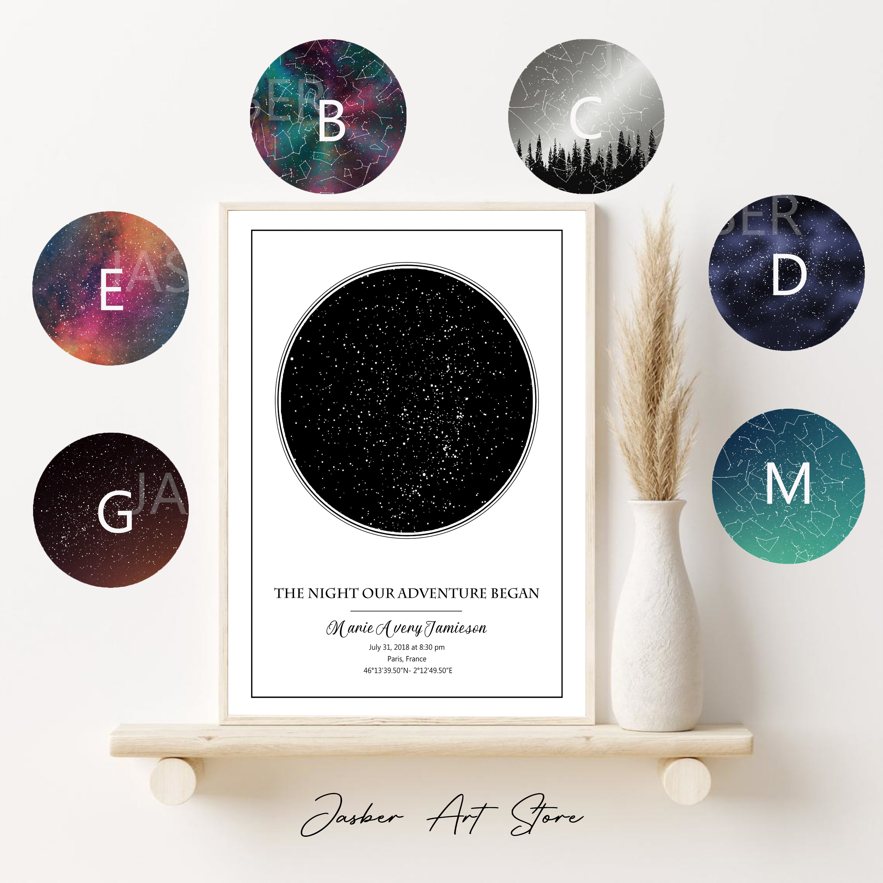 Personalized Star Map Poster B - Custom Star Map のレビューと価格