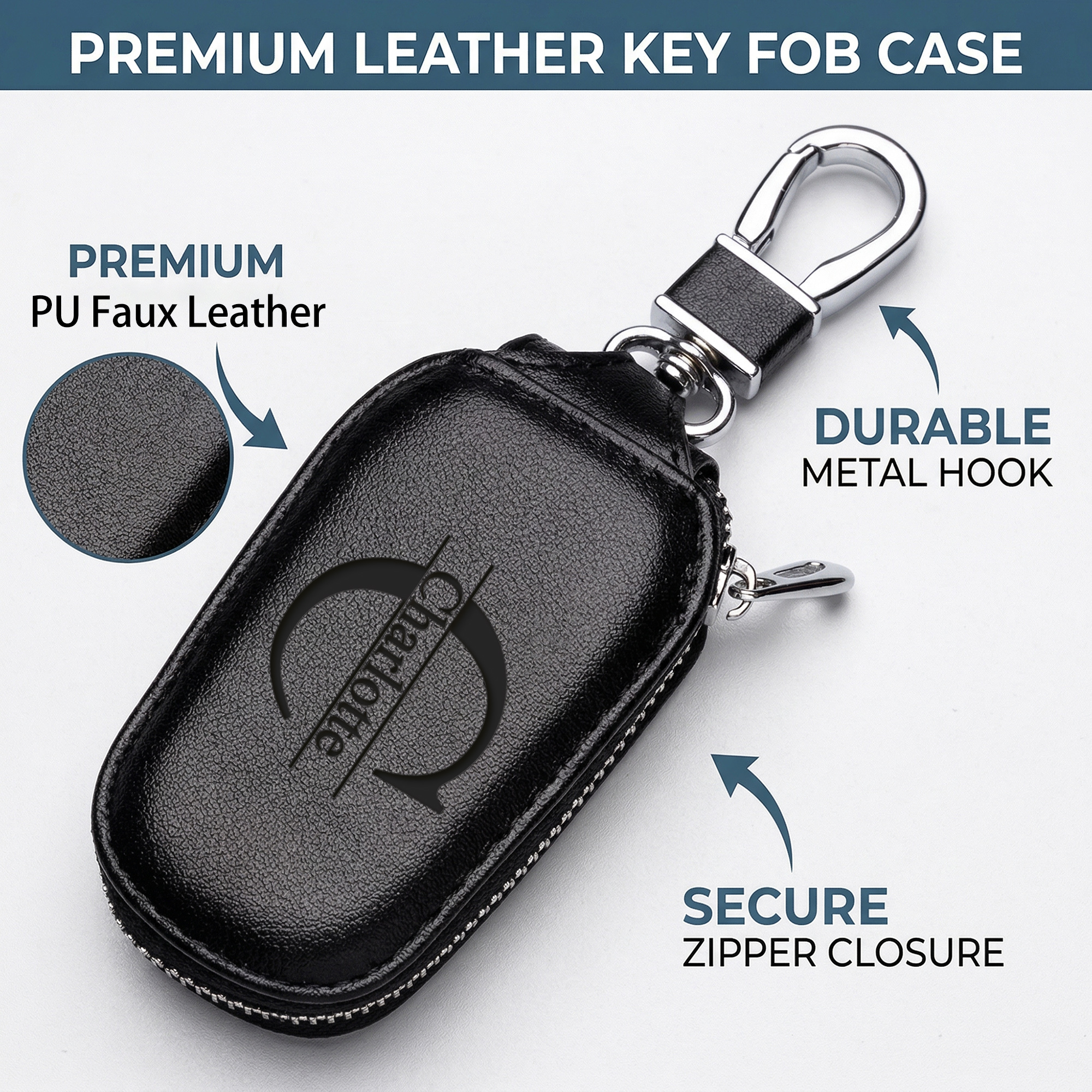 Personalized Custom Zipper Key - Monogram Keychain Leather のレビューと価格