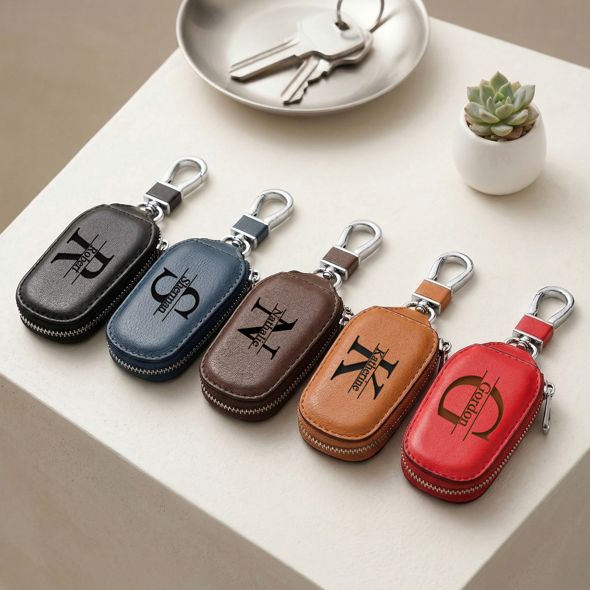 Personalized Custom Zipper Key - Monogram Keychain Leather のレビューと価格
