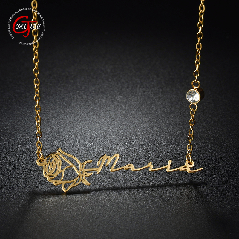 Goxijite Customized Rose Neckl - Birth Flower Necklace のレビューと価格