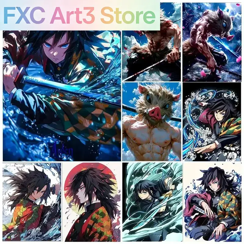 Frameless,1PCS Demon Slayer Fu - Photo Mosaic Print のレビューと価格