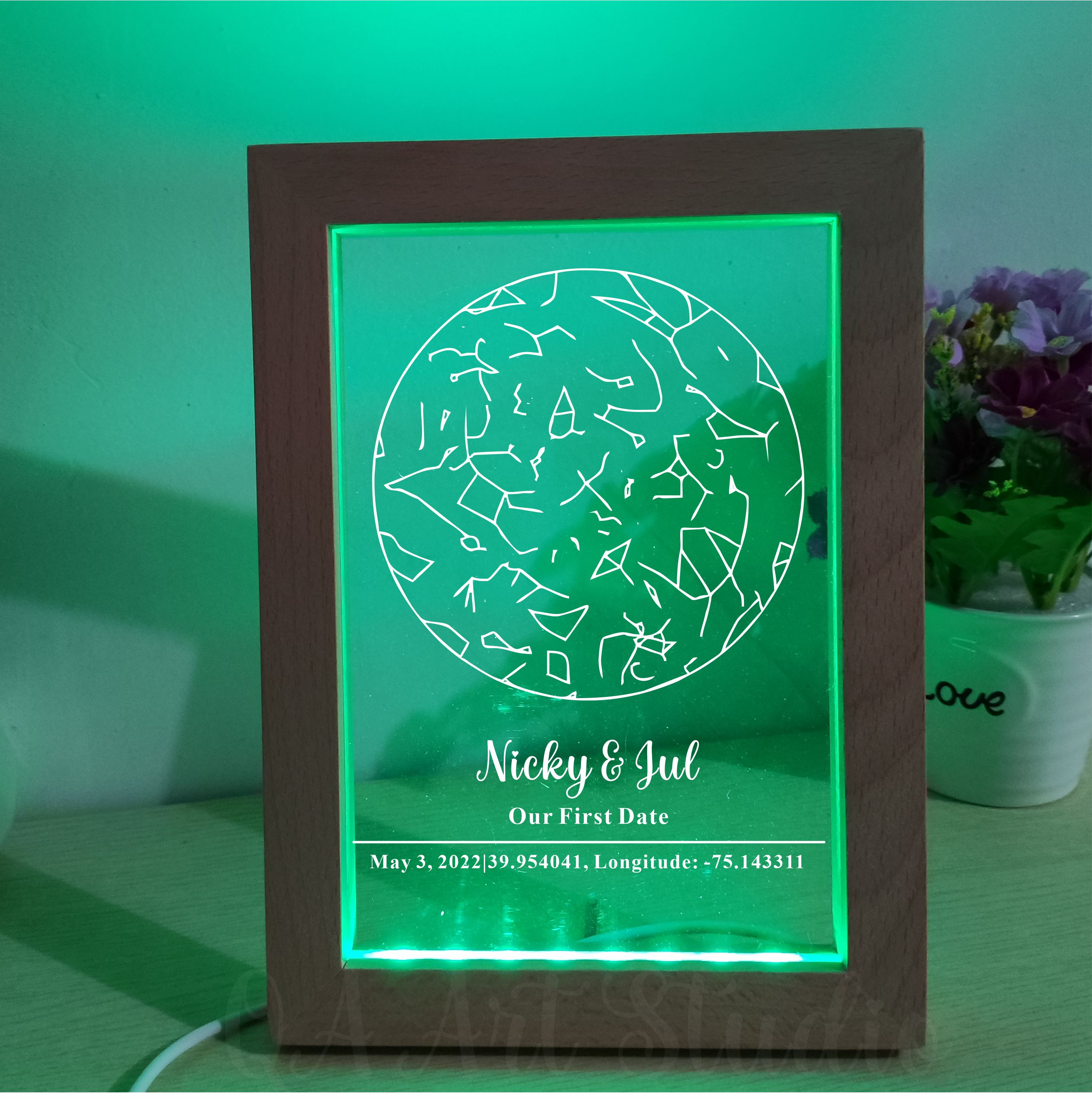 Personalized Wooden Acrylic Ni - Custom Star Map のレビューと価格