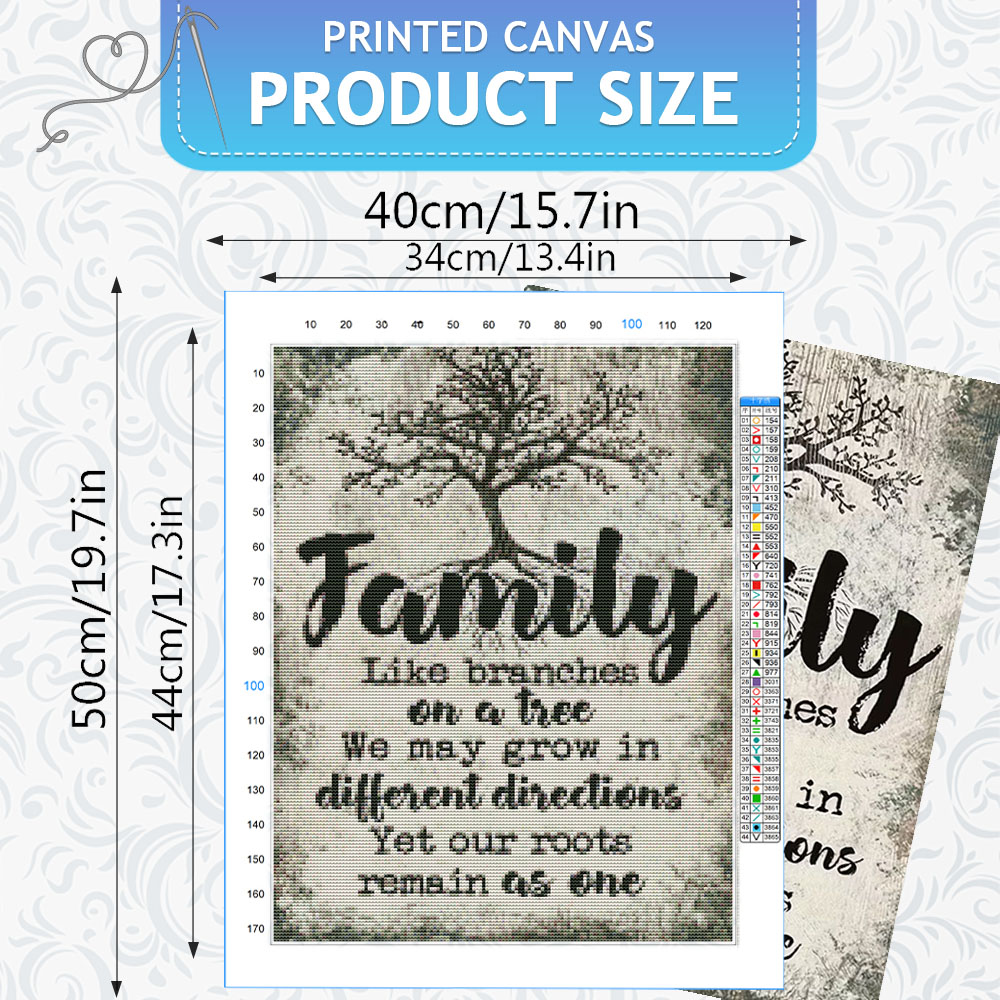 HUACAN  11CT Cross Stitch Comp - Family Tree Print のレビューと価格