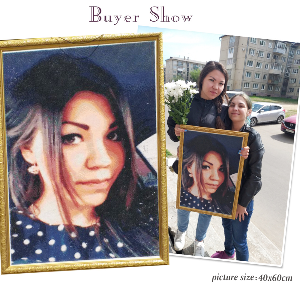 HUACAN 5d Diy Diamond Mosaic C - Photo Mosaic Print のレビューと価格