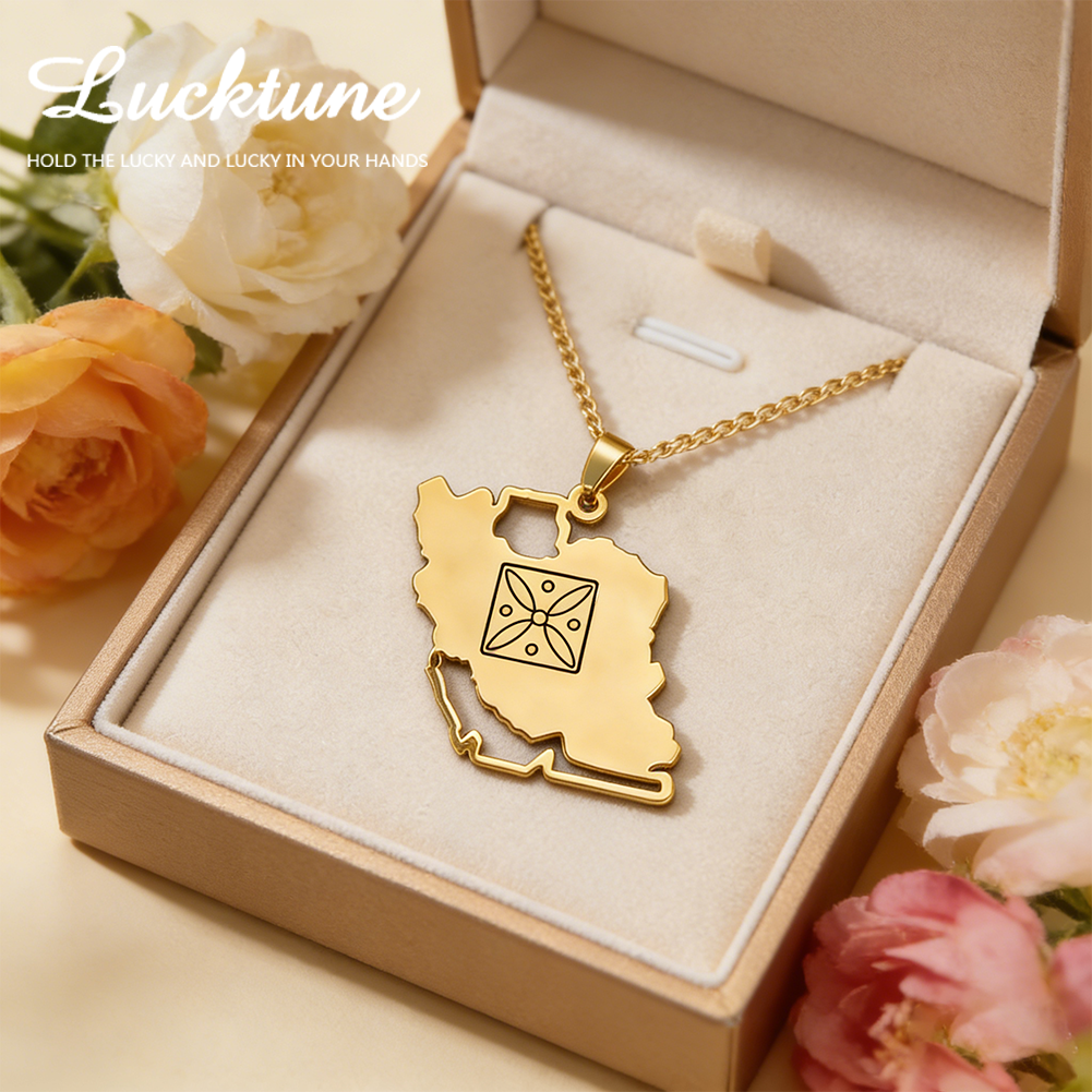 Lucktune Iran Map Pendant Neck - Custom Star Map のレビューと価格