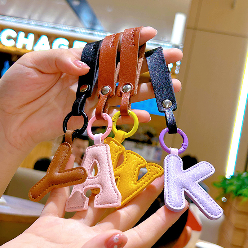 A To Z PU Leather Initial Lett - Monogram Keychain Leather のレビューと価格