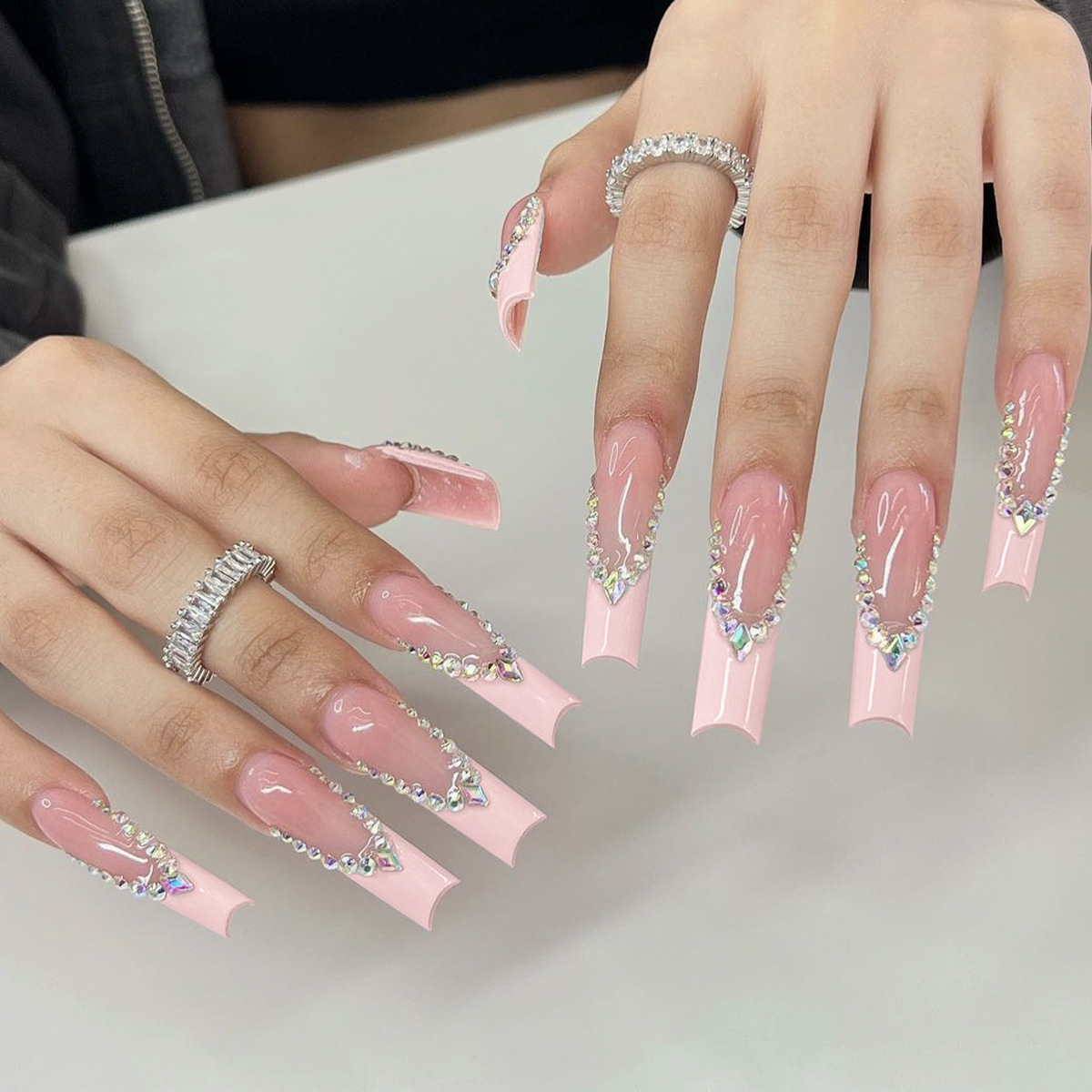 24pcs Long Ballet False Nails  - Pressed Flower Art のレビューと価格