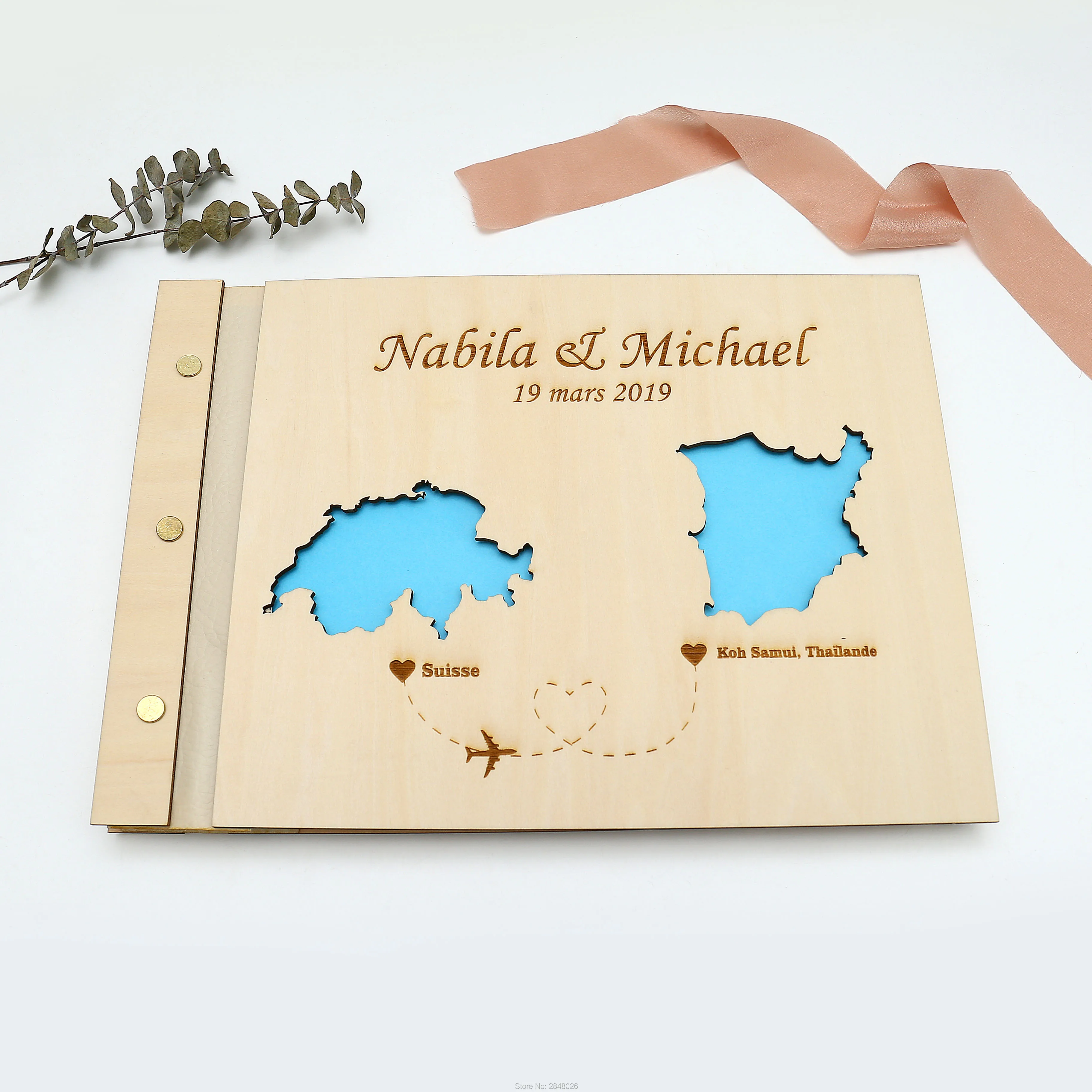Rustic engraved wedding guestb - Custom Star Map のレビューと価格