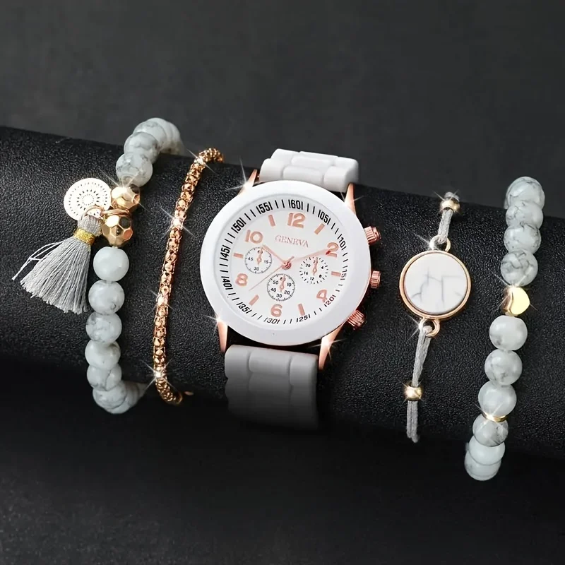 5pcs/Set Chic Women's Quartz W - Coordinates Bracelet のレビューと価格