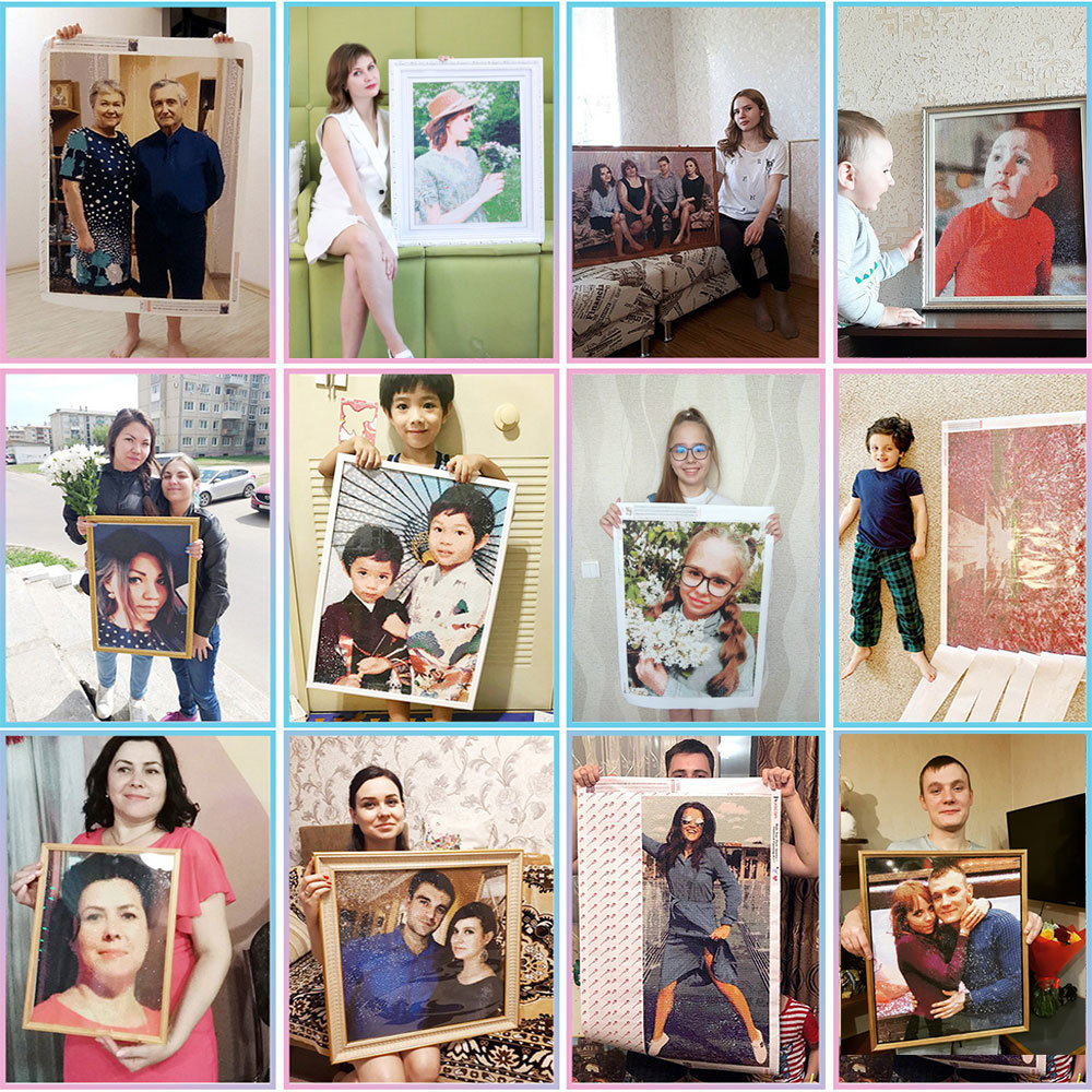 HUACAN Full Kits Diamond Paint - Photo Mosaic Print のレビューと価格