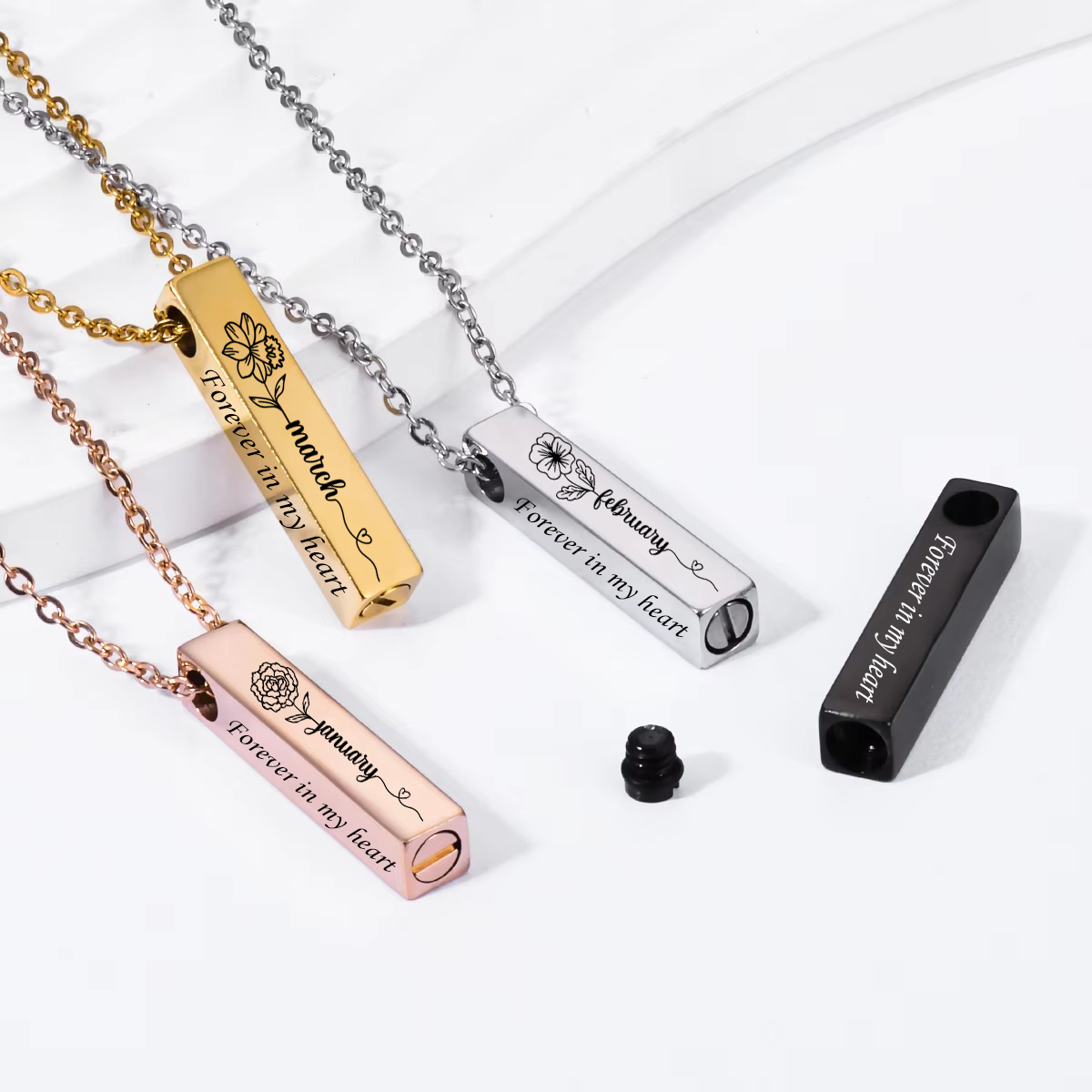 Birth Flower Urn Necklace For  - Birth Flower Necklace のレビューと価格