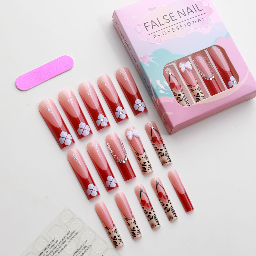 24pcs Wearable Press on Nails  - Pressed Flower Art のレビューと価格