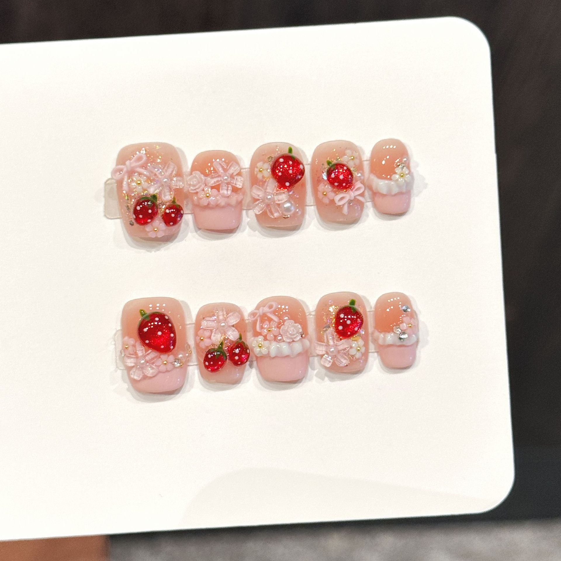 10pcs Cute Red Strawberry Pres - Pressed Flower Art のレビューと価格