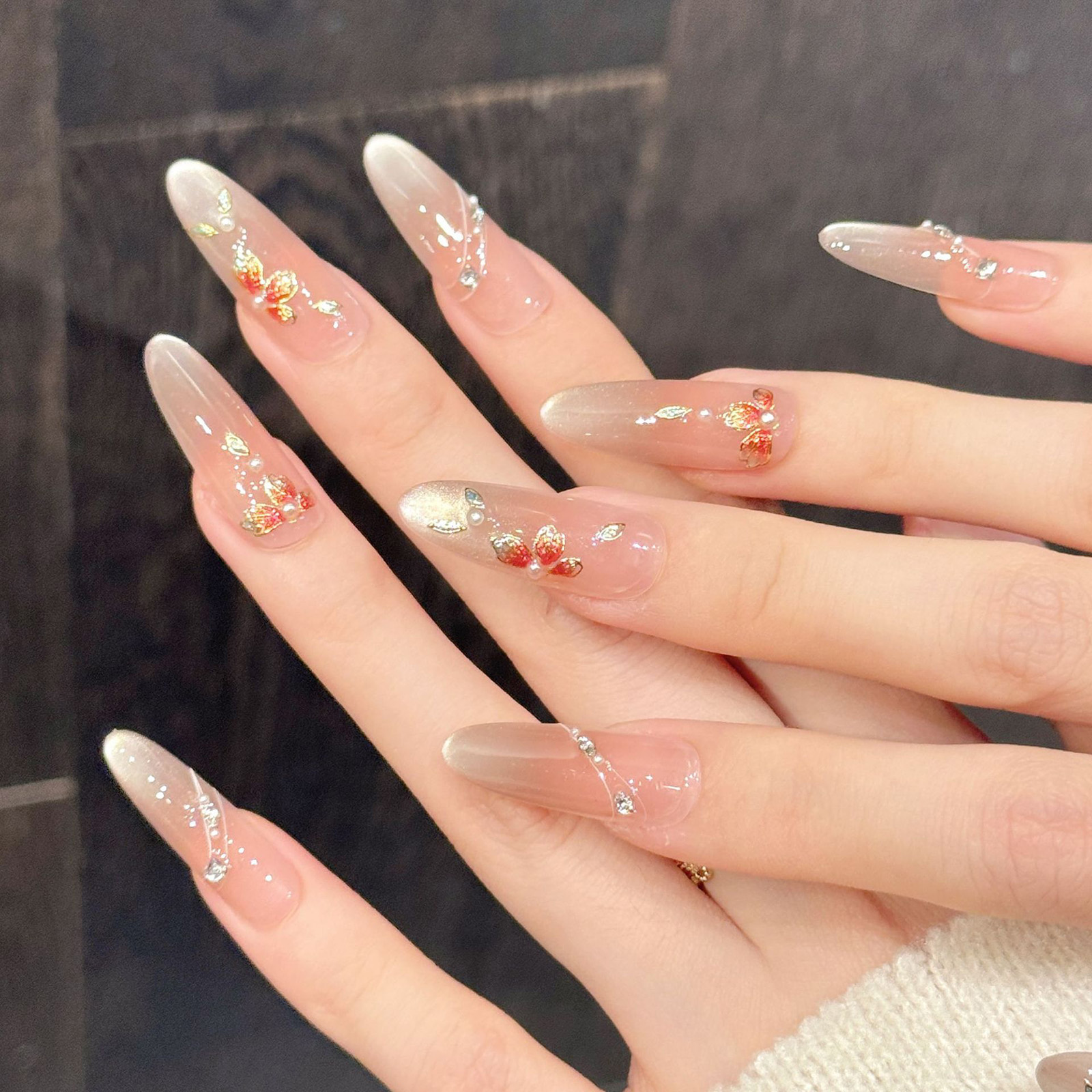 10pcs Handmade Fake Nails Pres - Pressed Flower Art のレビューと価格