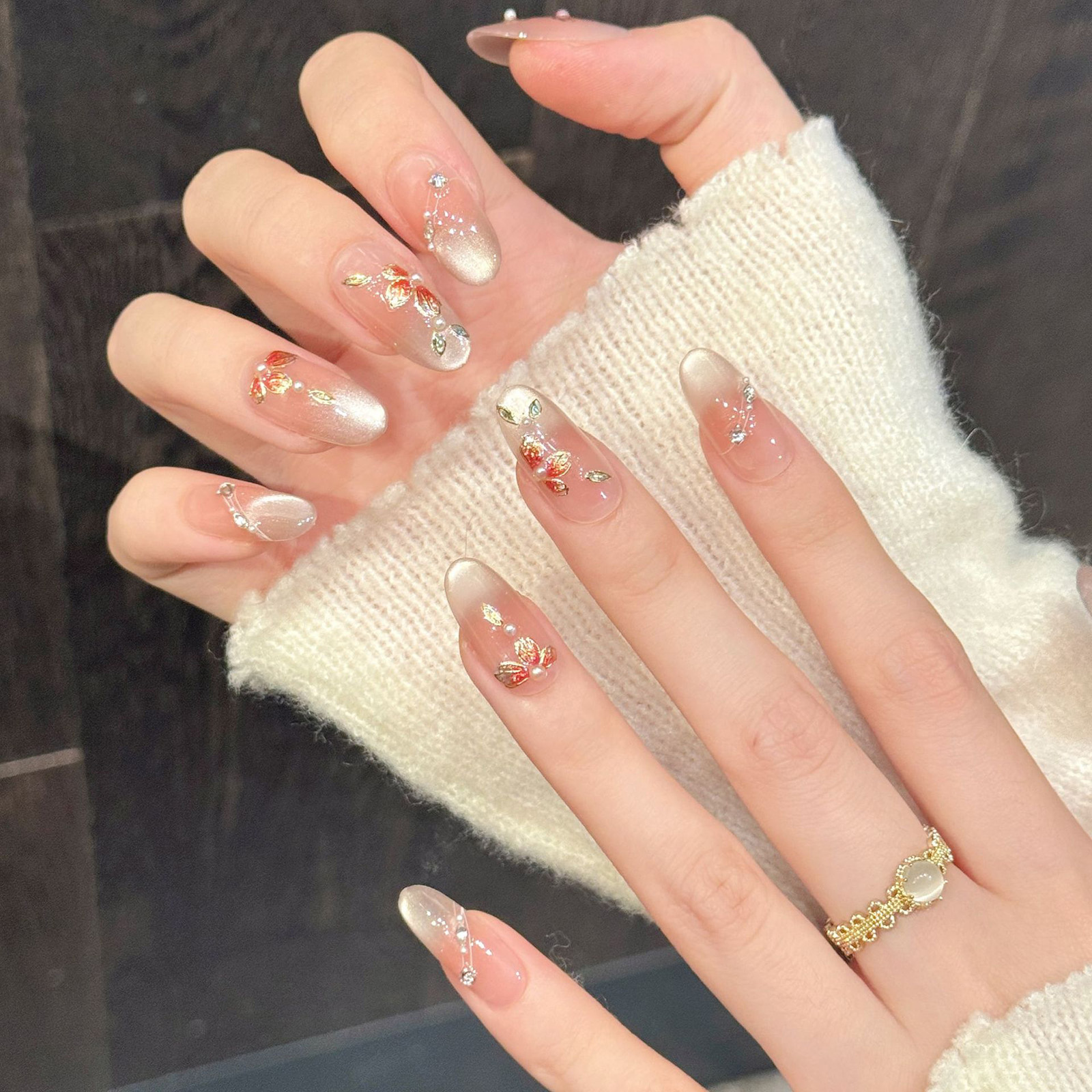 10pcs Handmade Fake Nails Pres - Pressed Flower Art のレビューと価格
