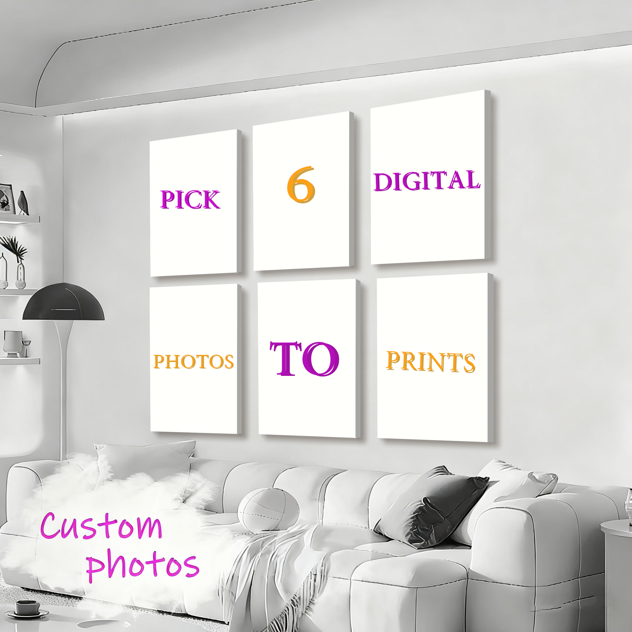 6pcs/set Custom Canvas Prints  - Pet Portrait Custom のレビューと価格