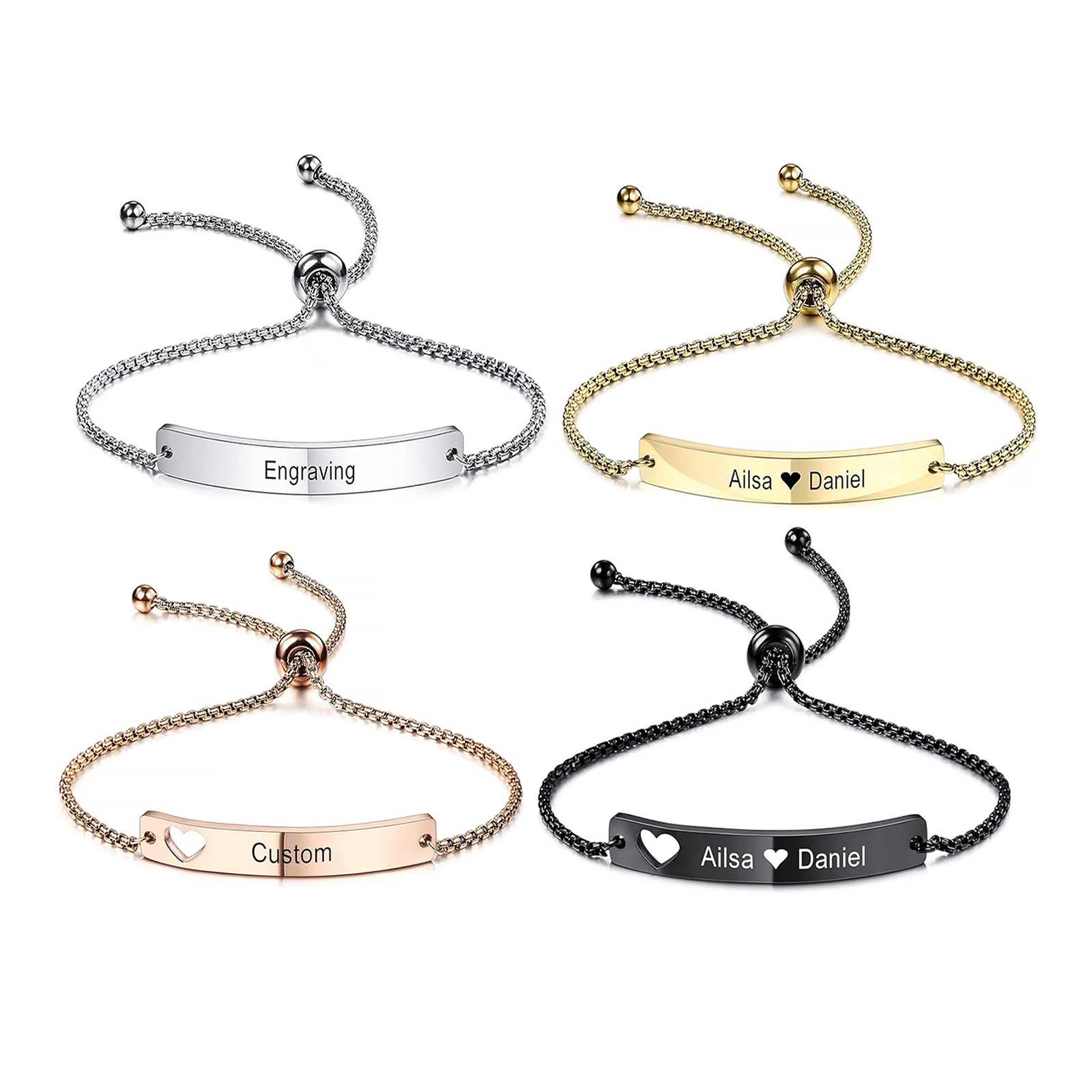 Personalized Engraved Bar Brac - Coordinates Bracelet のレビューと価格