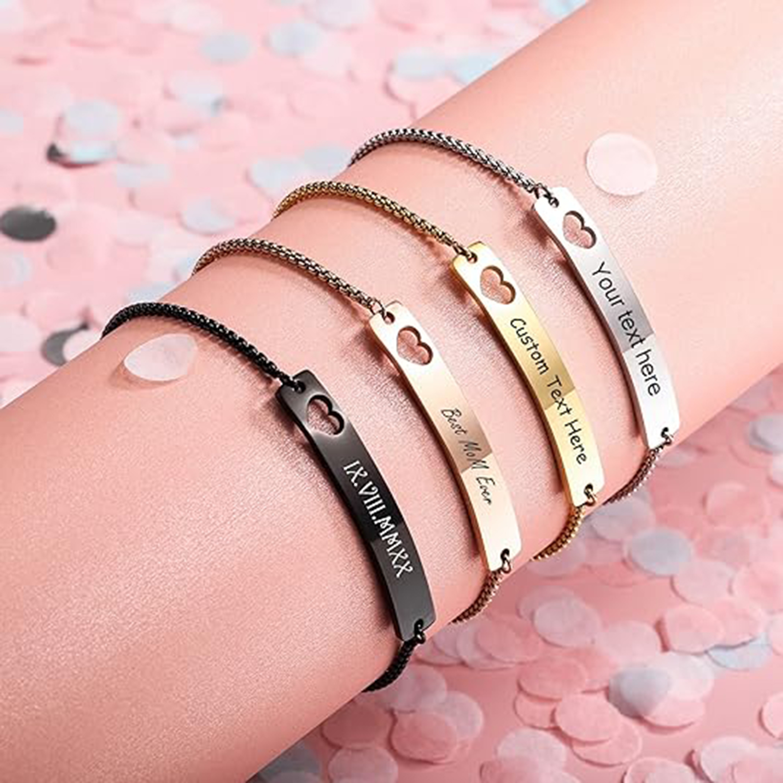 Personalized Engraved Bar Brac - Coordinates Bracelet のレビューと価格