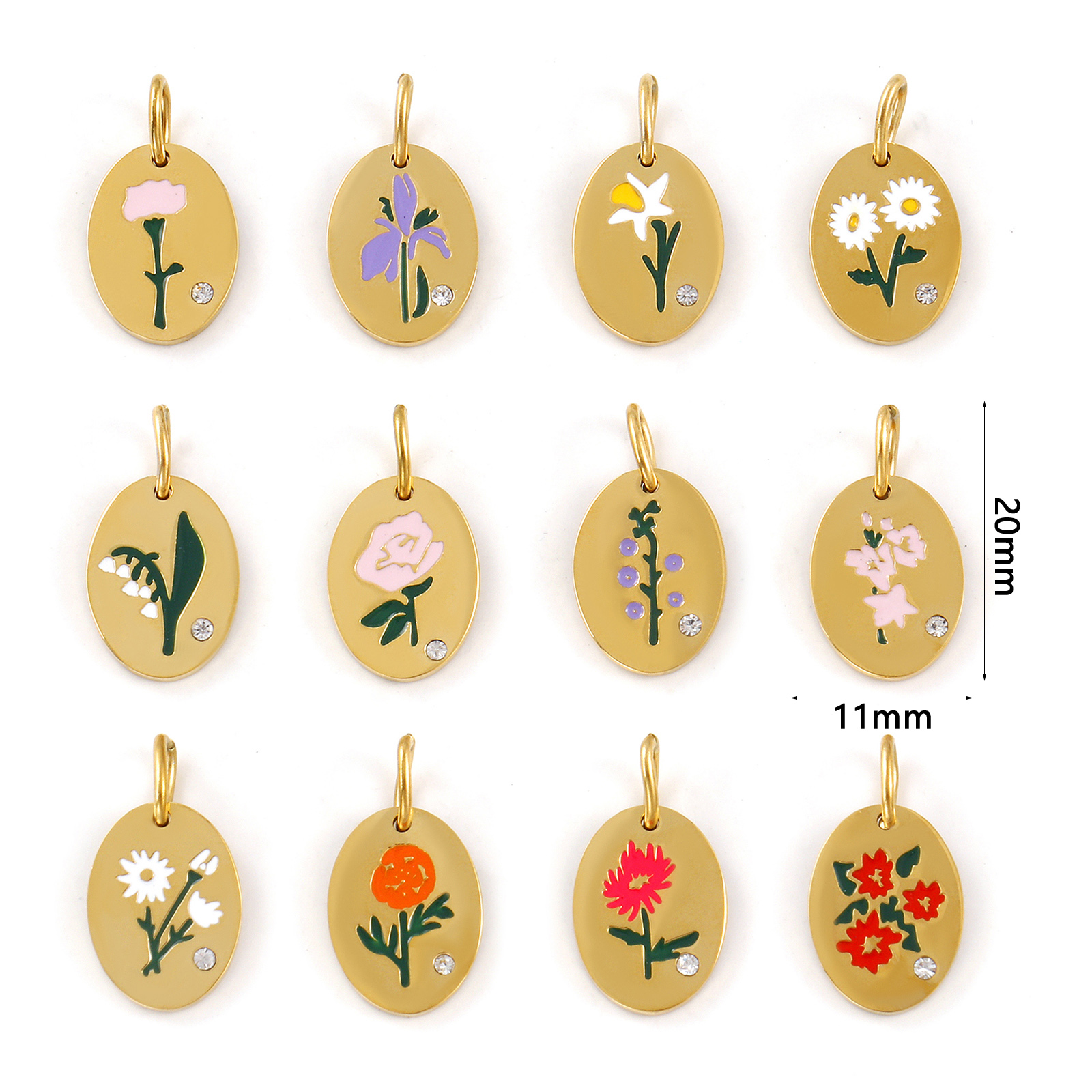 1 Piece 304 Stainless Steel Bi - Birth Flower Necklace のレビューと価格