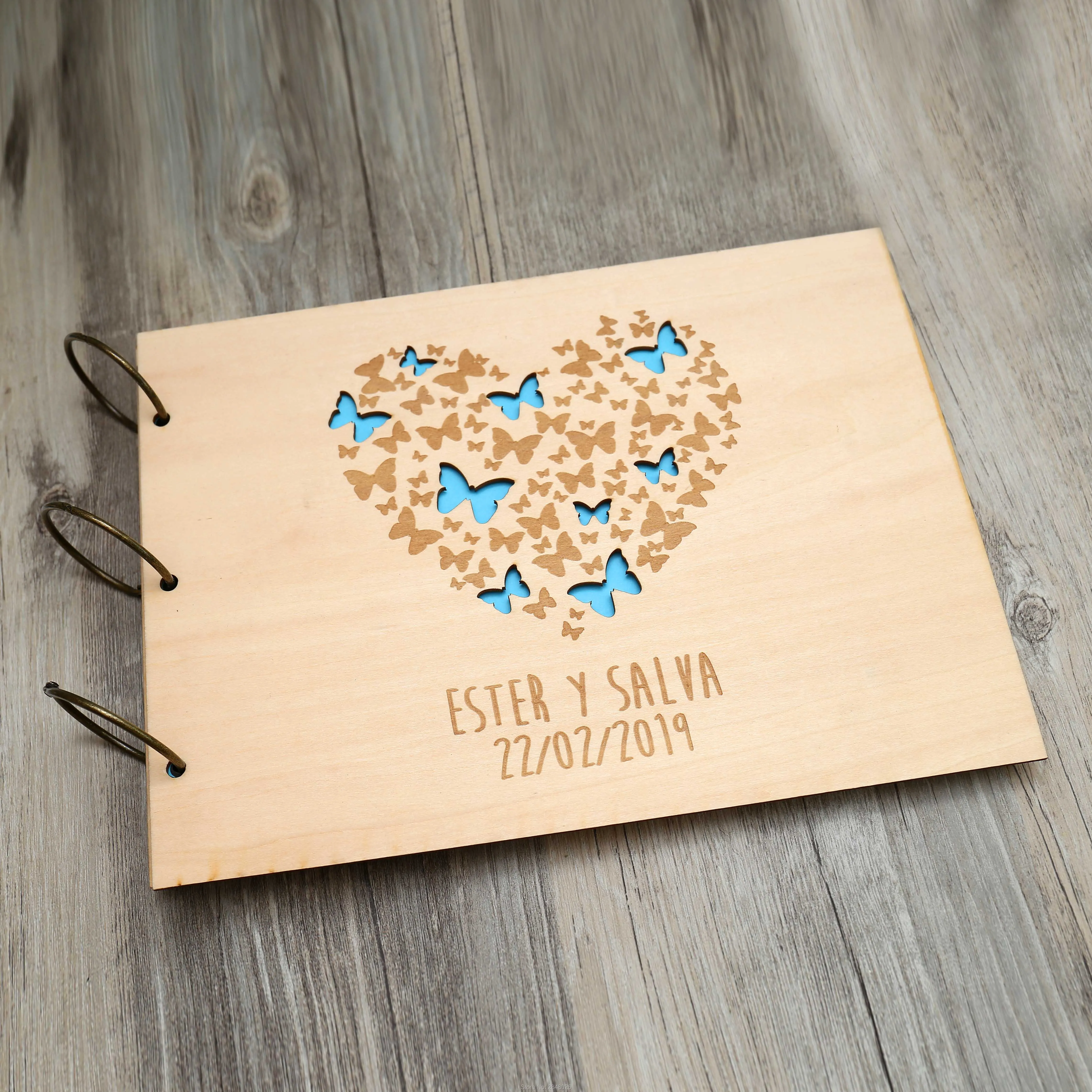 Rustic engraved  Heart  weddin - Custom Photo Book のレビューと価格